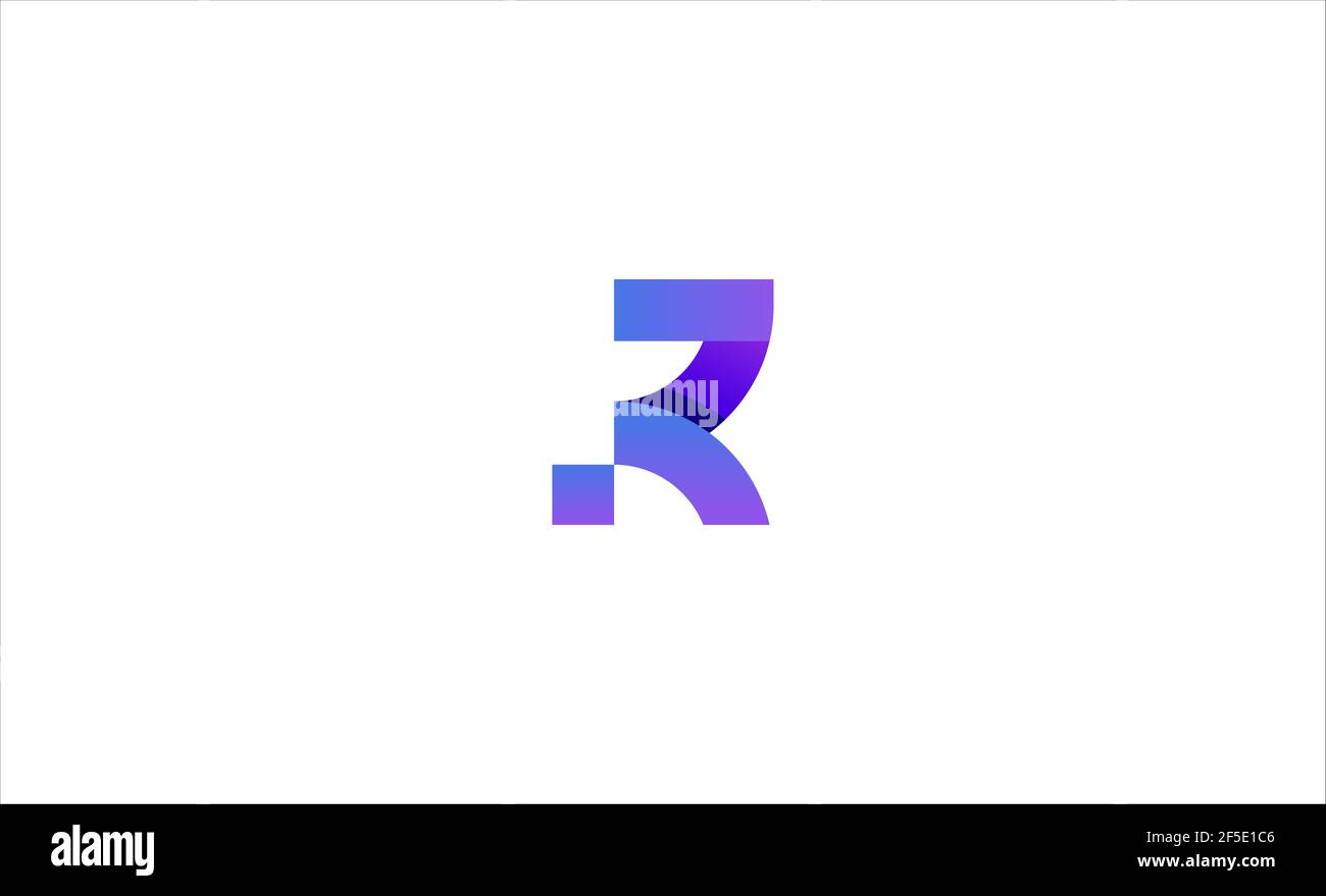 Illustrazione vettoriale di Letter R Modern Logo Design Foto Stock