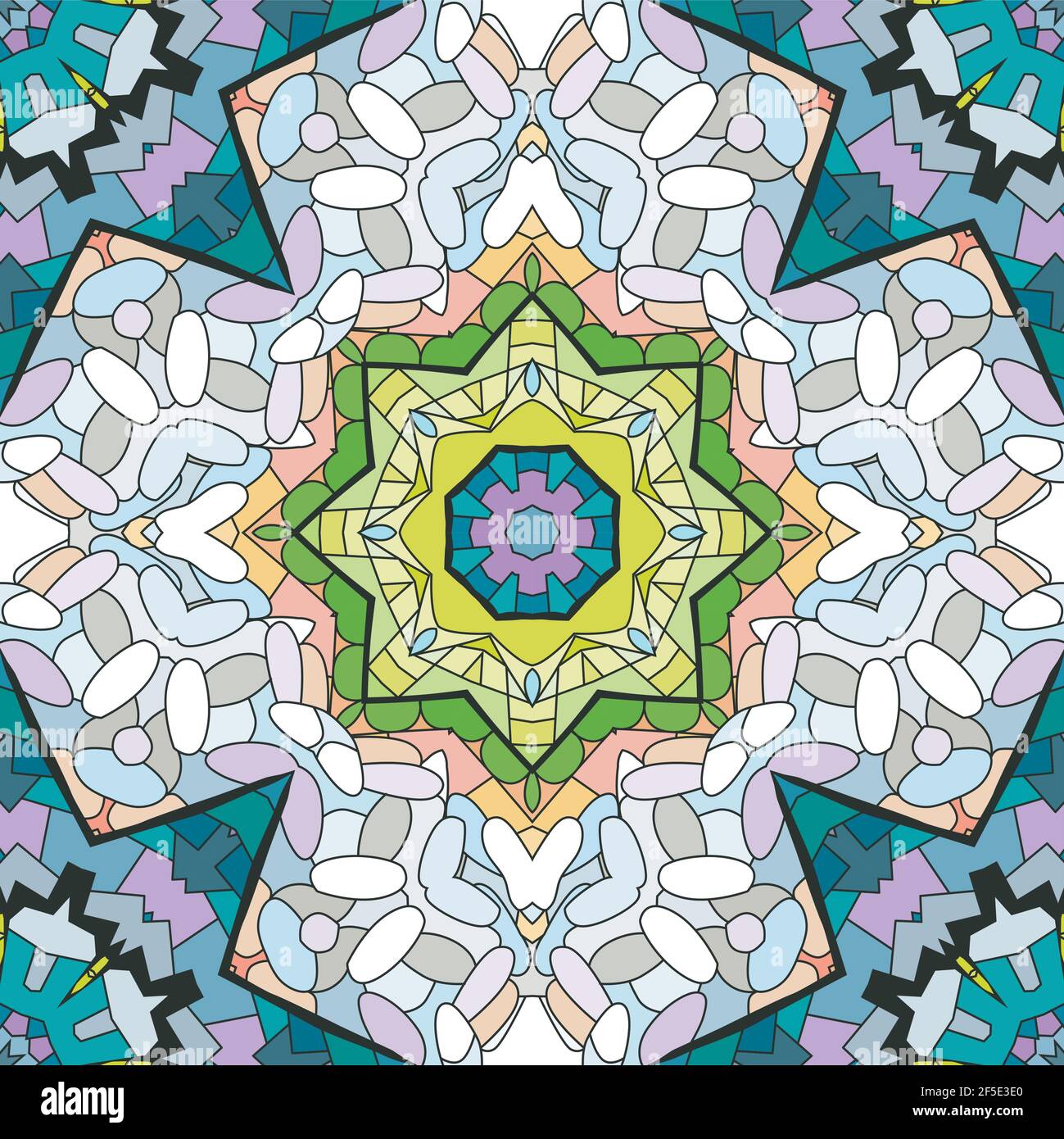 Texture senza giunture per adulti vettoriali per la decorazione. Disegno artistico dipinto a mano. Illustrazione Vettoriale