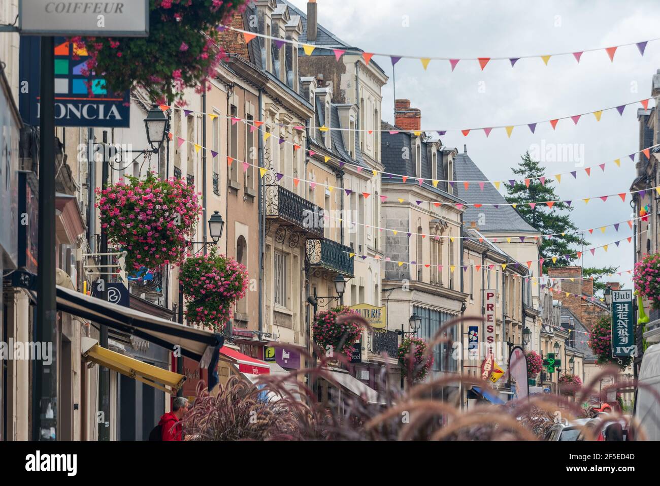 La città mercato di la Fleche nel Pays de Regione della Loira in Francia Foto Stock