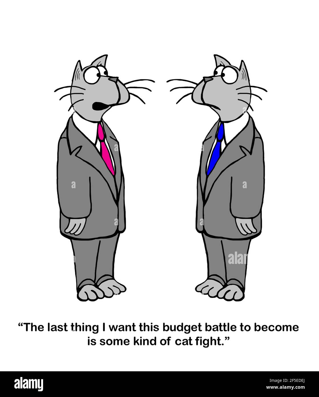 I gatti esecutivi sono bloccati in una lotta contro il budget Foto Stock