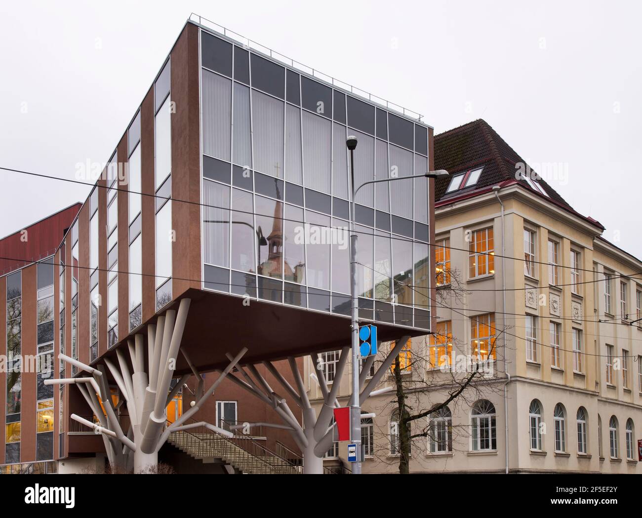 Palestra e piscina del college inglese (House on Trees) a Tallinn. Estonia Foto Stock