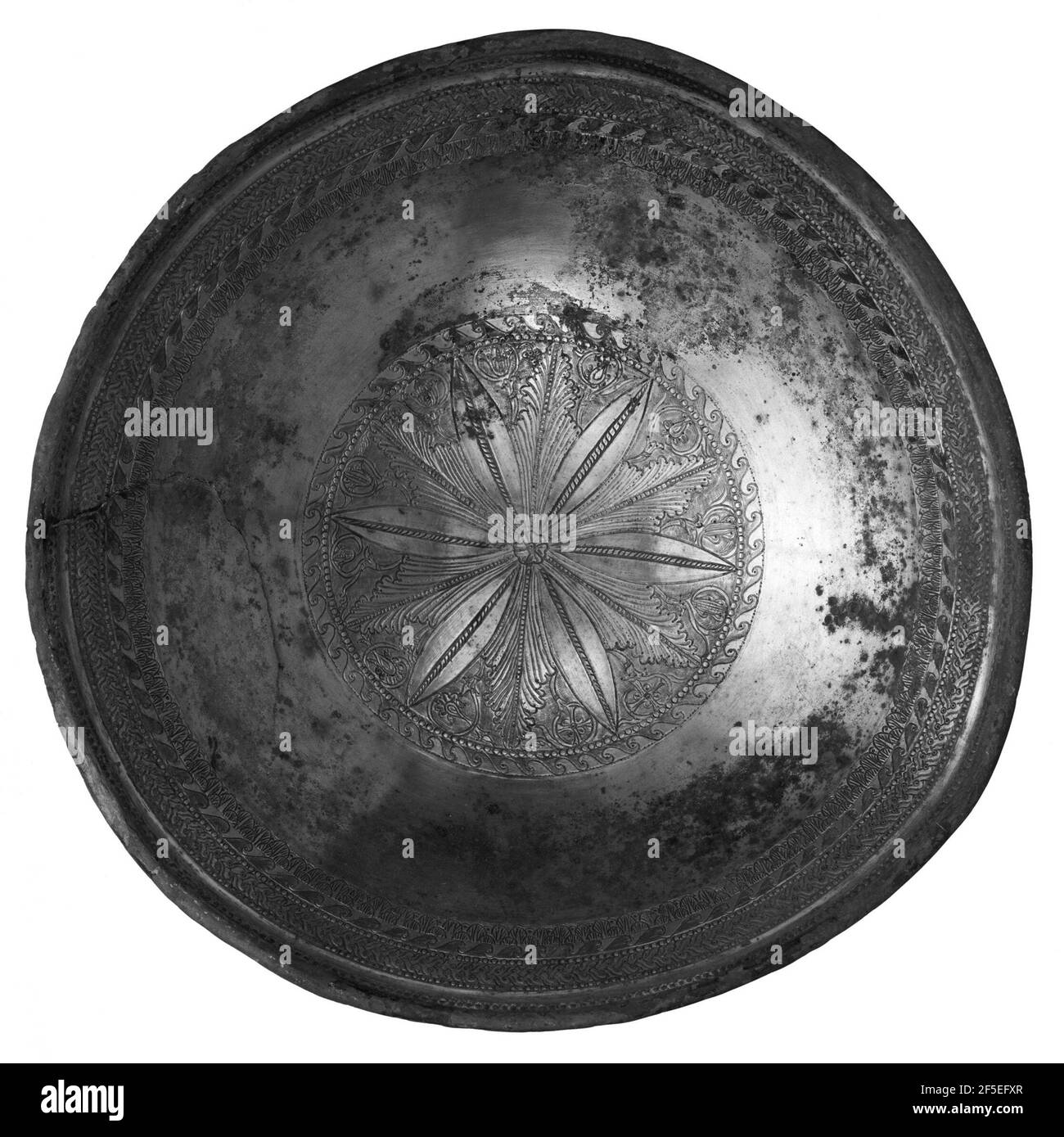 Ciotola con foglie di Calice Medallion. Sconosciuto Foto Stock