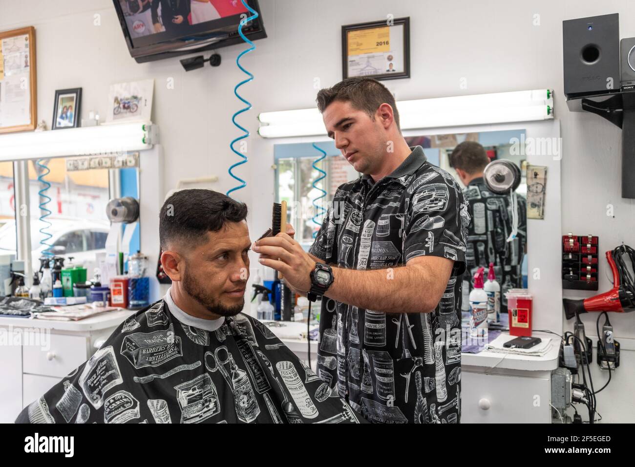 Vita quotidiana a Calle Ocho, Little Havana, Miami, Stati Uniti Foto Stock