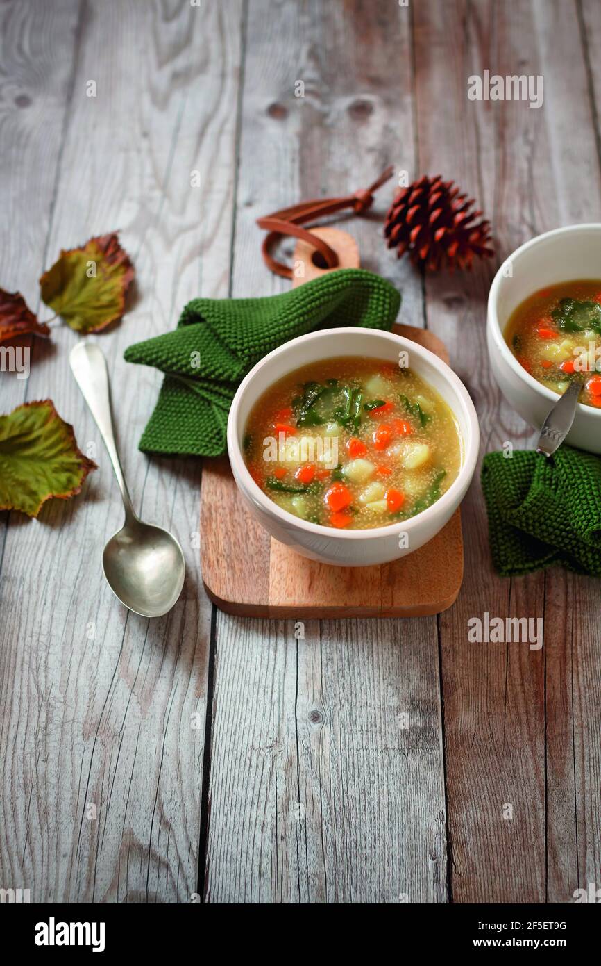 Zuppa tradizionale di verdure con spezie Foto Stock