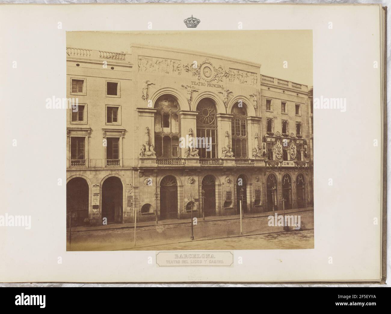 Barcellona. Teatro del Liceo y Casino. Charles Clifford (inglese, 1819/1820 - 1863) Foto Stock