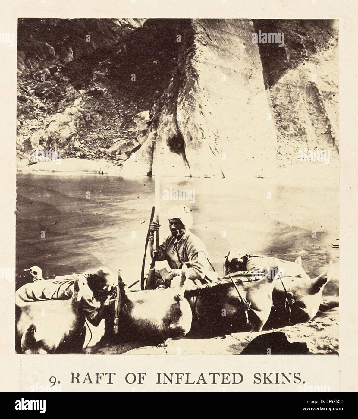 Zattera di pelli gonfie. Philip Henry Egerton (inglese, attivo nel 1860) Foto Stock