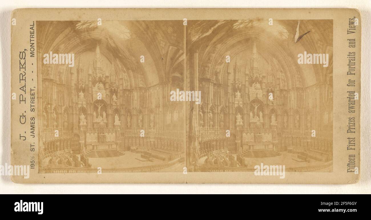 Interno della Chiesa Francese, Montreal, Canada. J.G. Parchi (Canadese, morto 1895) Foto Stock