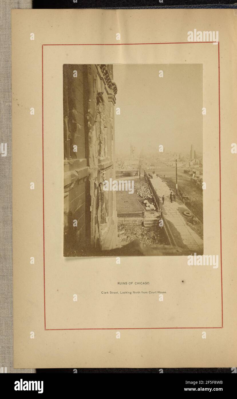 Clark Street, guardando a nord dalla Court House. George N. Barnard (americano, 1819 - 1902) Foto Stock