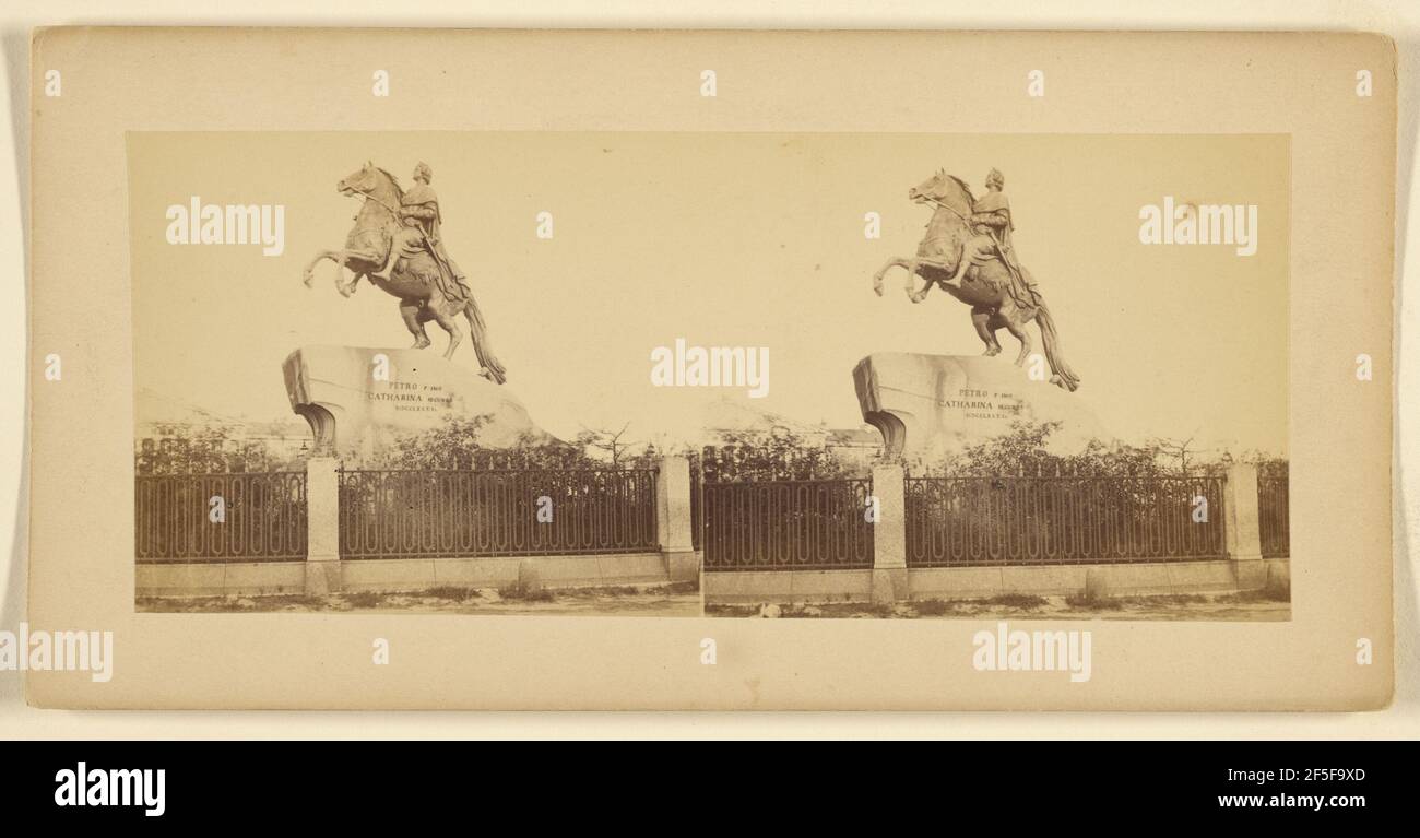 Statua di Pietro il Grande, eretta da Caterina II di Russia, San Pietroburgo, Russia. Attribuito ad Alfred Lorens (Russo, 1830 - 1896) Foto Stock