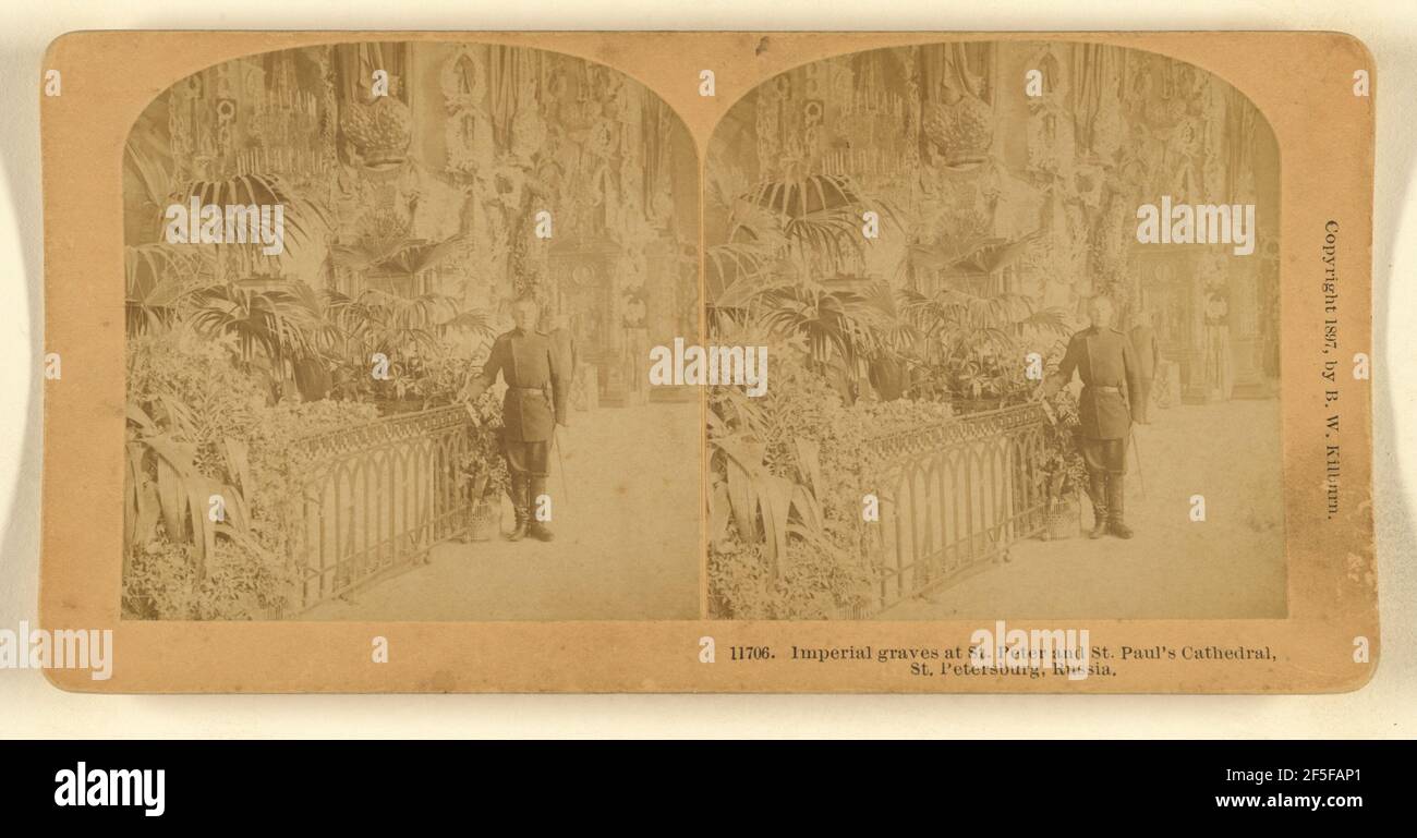 Tombe imperiali presso la Cattedrale di San Pietro e San Paolo, San Pietroburgo, Russia. Benjamin West Kilburn (americano, 1827 - 1909) Foto Stock