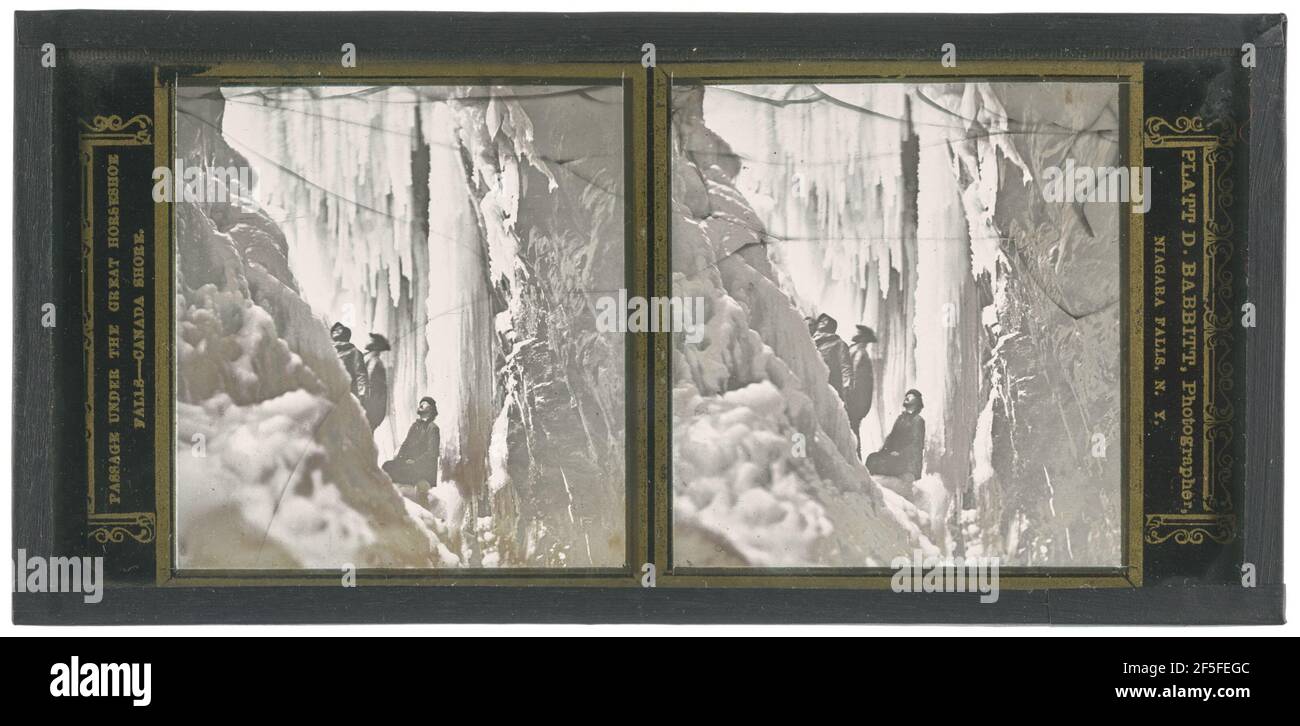 Passaggio sotto le Great Horse Shoe Falls - Canada Shore. Babbitt (americano, 1823 - 1879) Foto Stock