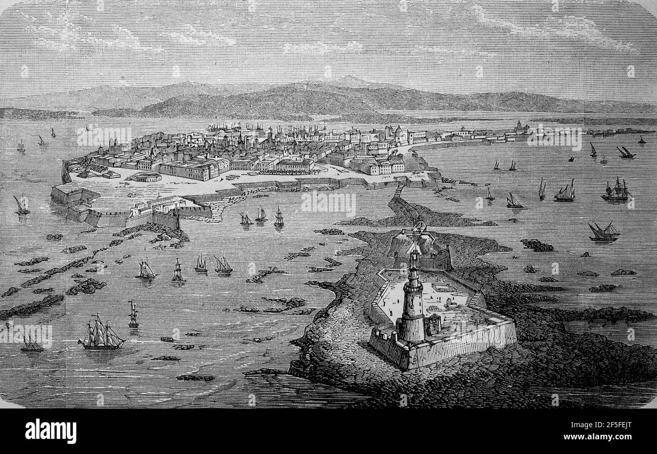 Cadice in Andalusia, Spagna, nel 1880 / Cadice in Andalusia, spagnolo, im Jahre 1880, Historisch, storico, Riproduzione digitale migliorata di un originale del 19 ° secolo / digitale Reproduktion einer Originalvollage aus dem 19. Jahrhundert, Foto Stock