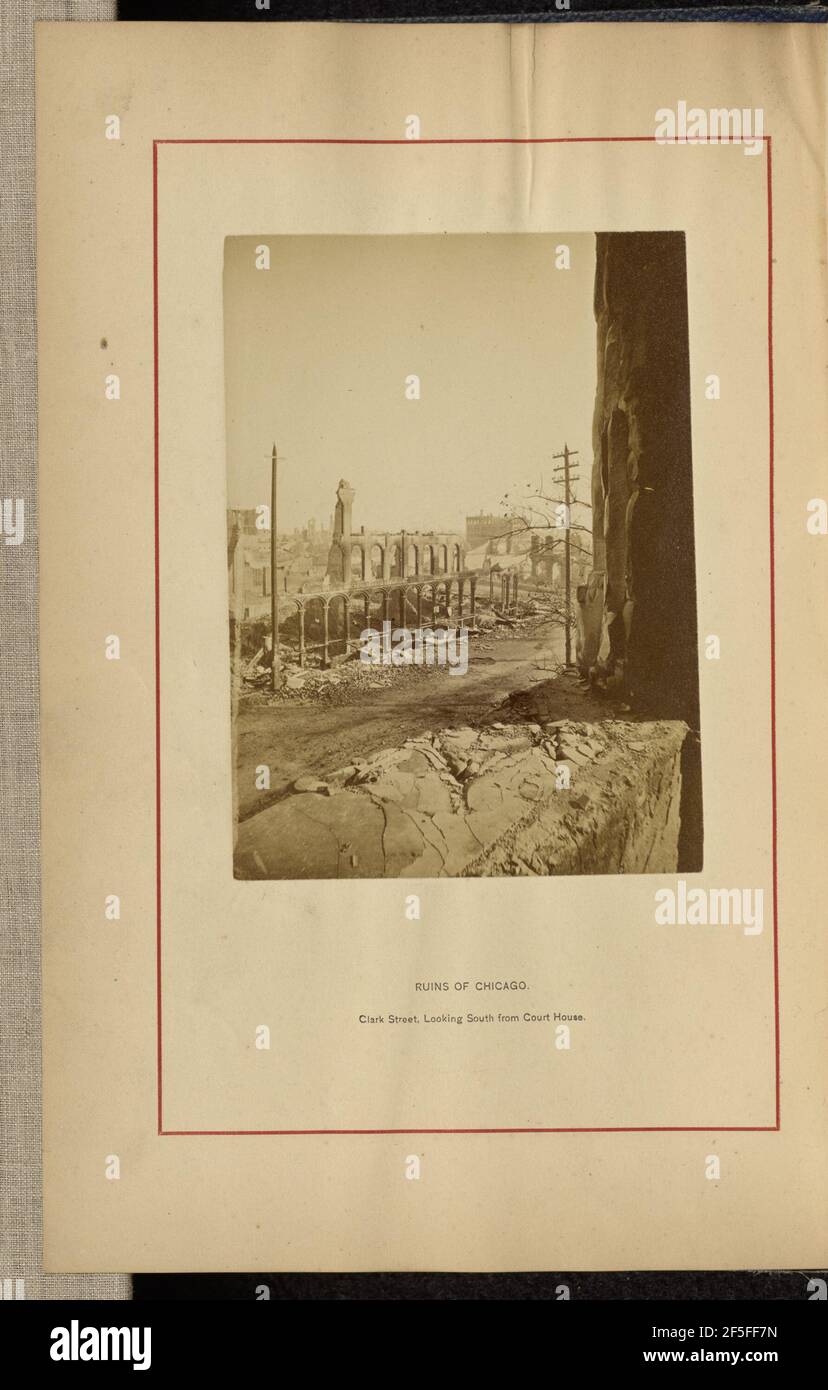 Clark Street, guardando a sud dalla Court House. George N. Barnard (americano, 1819 - 1902) Foto Stock