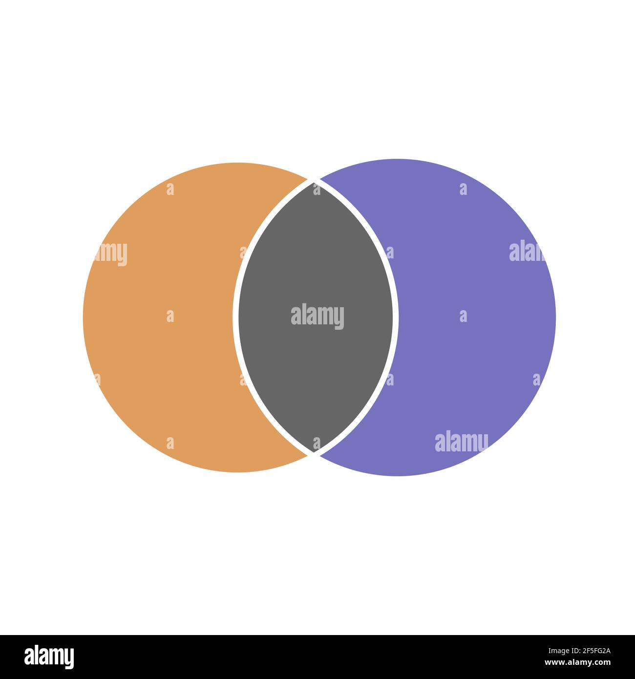 Diagramma vettoriale matematico Venn, colore icona moderna - sfondo bianco . Illustrazione Vettoriale
