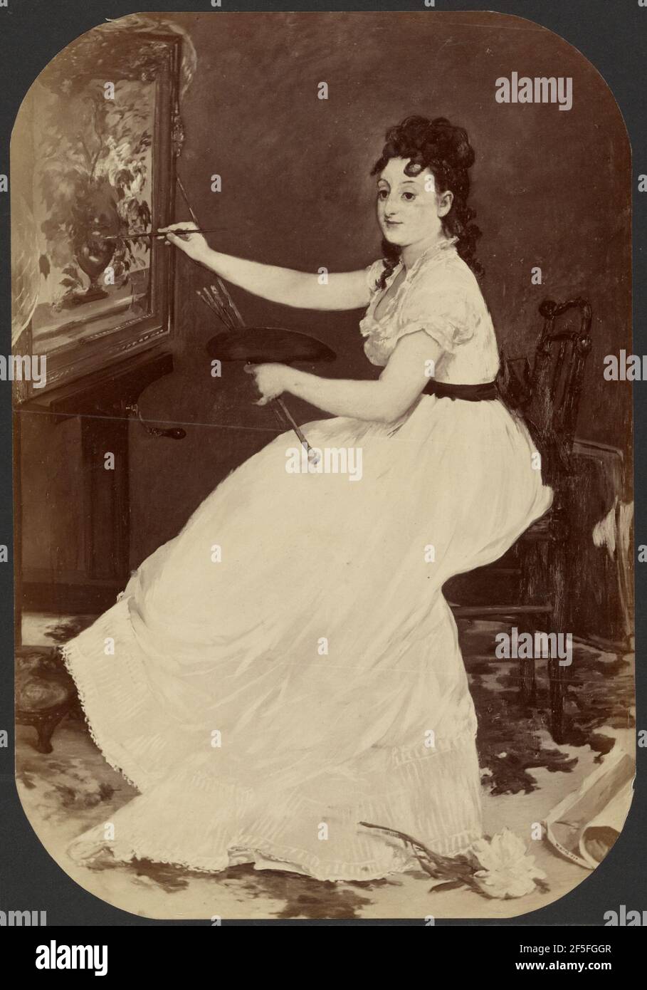 "Portrait de Mlle Eva Gonzales" par Manet. Anatole Godet (Francese, 1839 - 1887) Foto Stock