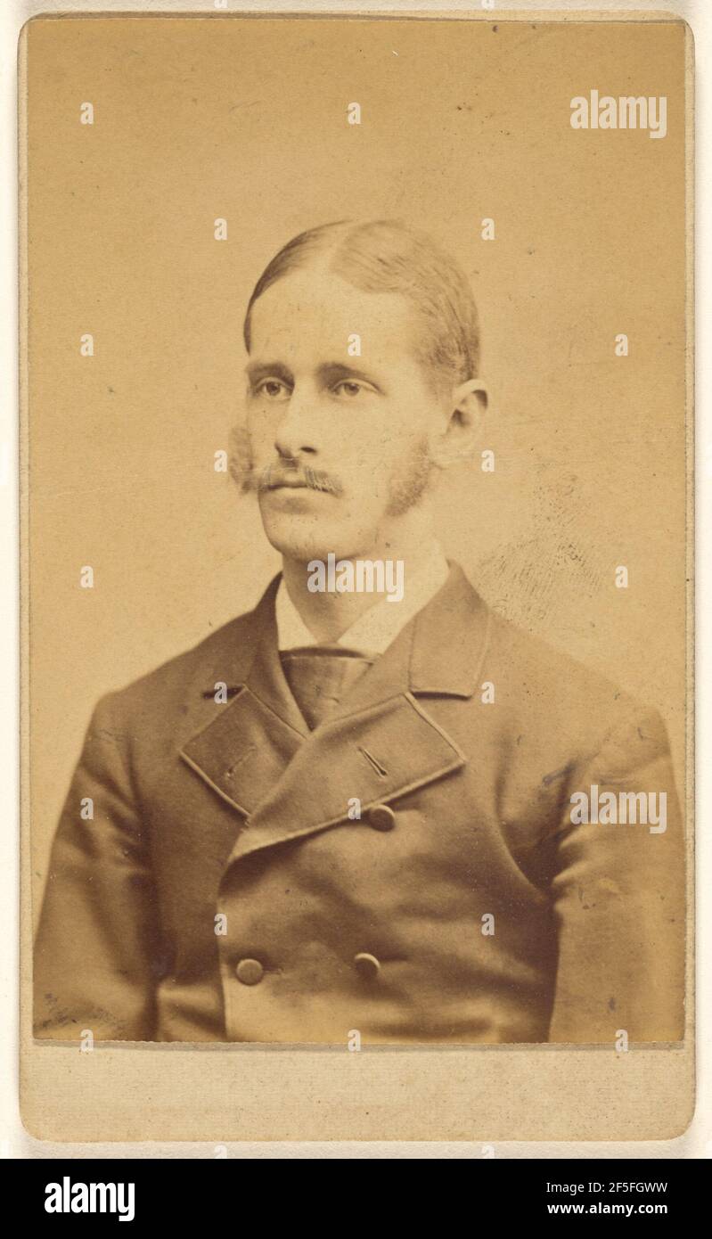 Uomo non identificato con baffi e brucciole, seduto. A.M. Gorman (americano, attivo Philadelphia, Pennsylvania 1860) Foto Stock