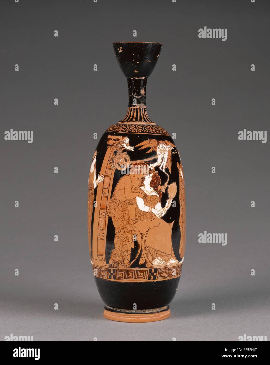 Attico Lekythos a figura rossa. Foto Stock