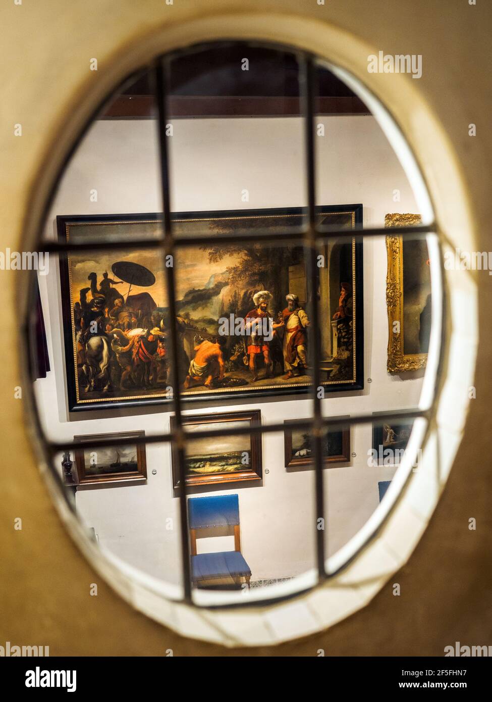 Il Salone è stato Rembrantd il soggiorno e la camera da letto Rembrandthuis (casa di Rembrandt) museum - Amsterdam, Paesi Bassi Foto Stock