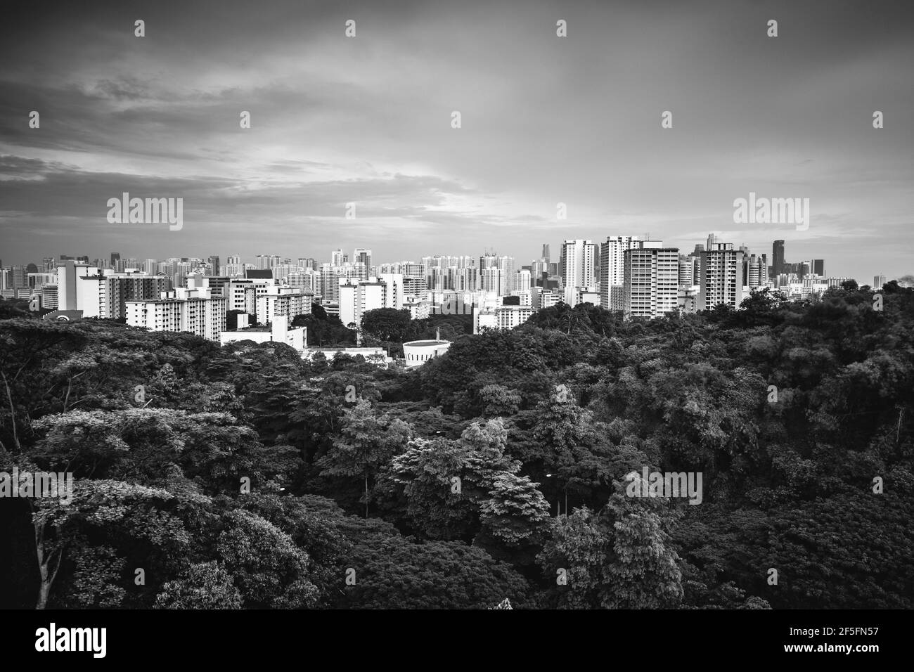 Lo skyline di Singapore, Singapore, Sud-est asiatico Foto Stock