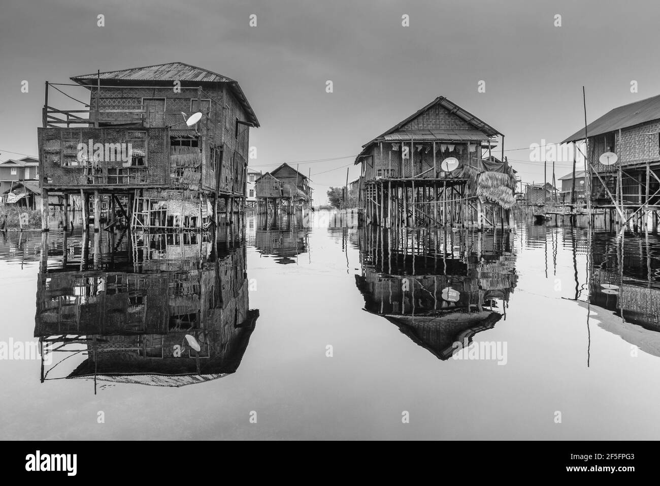 Villaggio Nampan, Lago Inle, Stato Shan, Myanmar Foto Stock