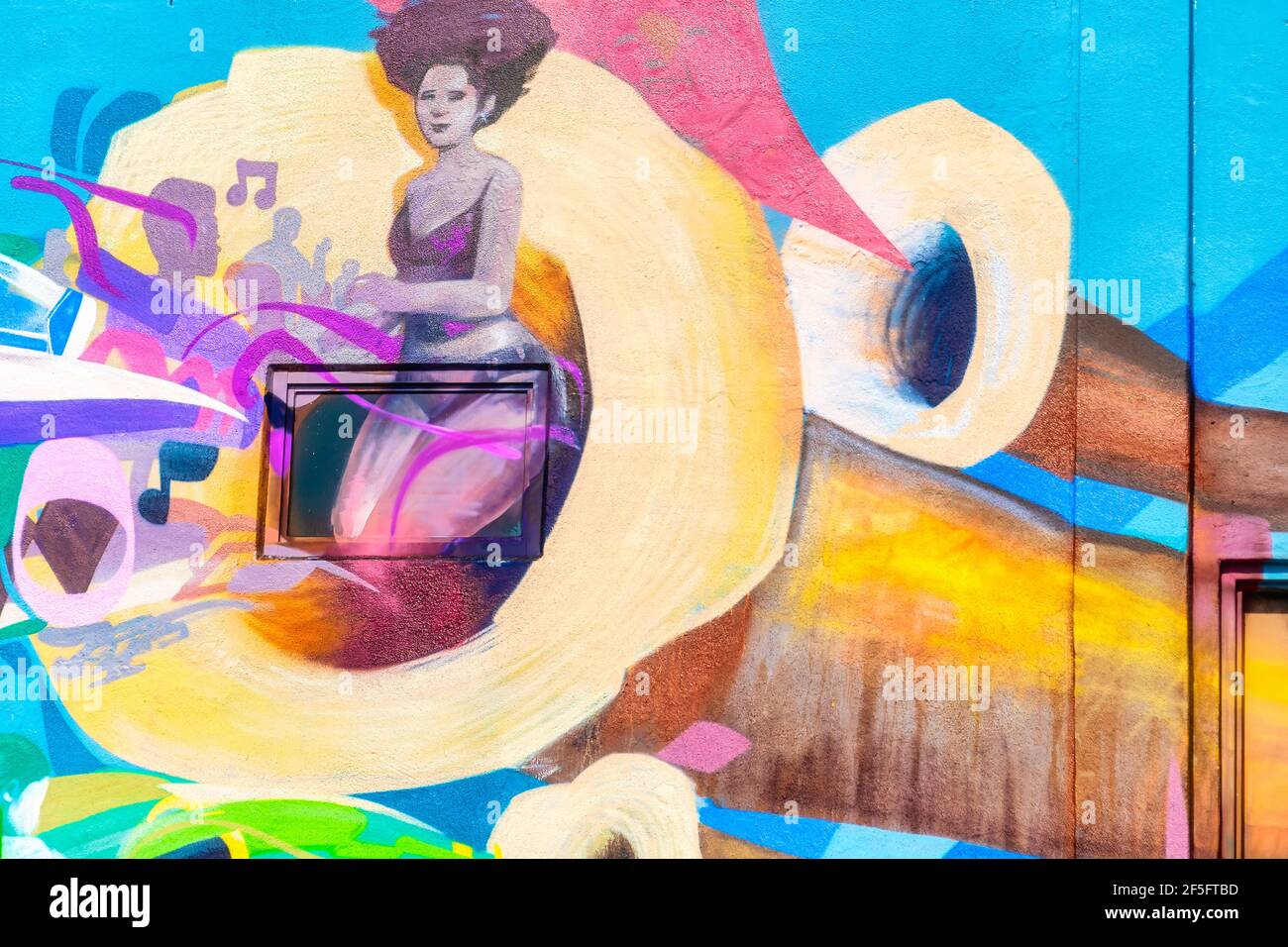 Arte urbana a Wynwood Walls, Florida, Stati Uniti Foto Stock