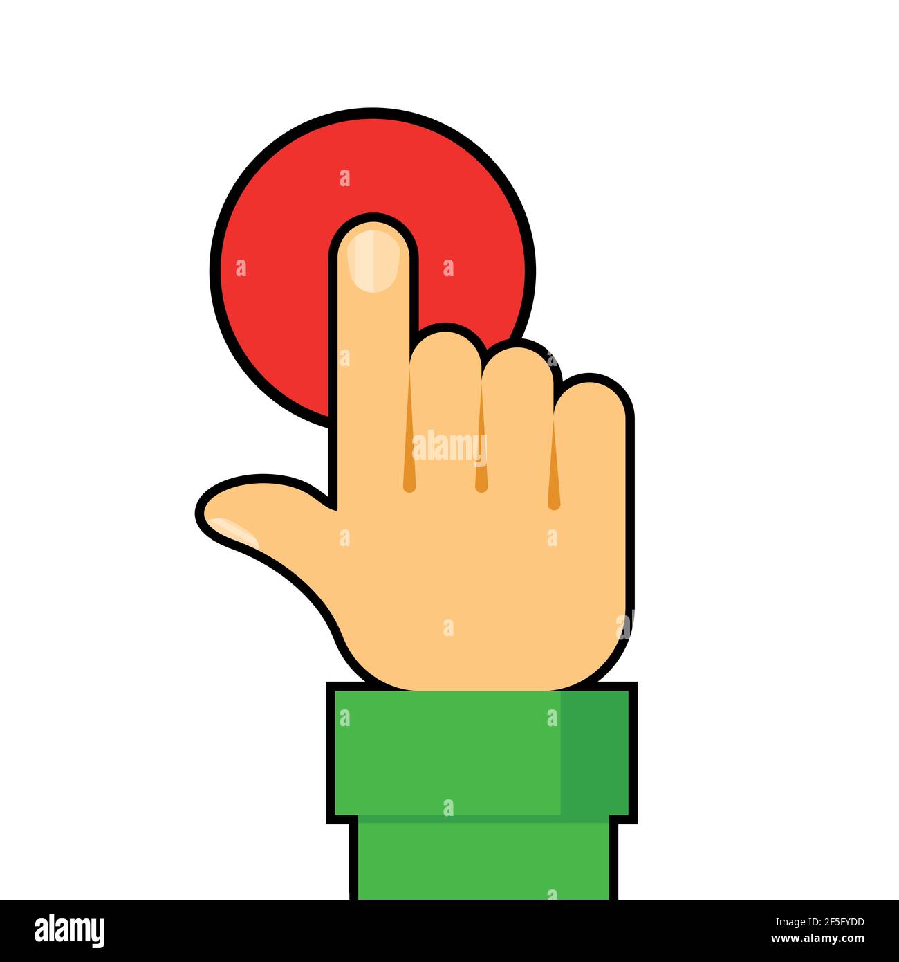 Pulsante di avviamento manuale. Vettore Illustrazione Vettoriale