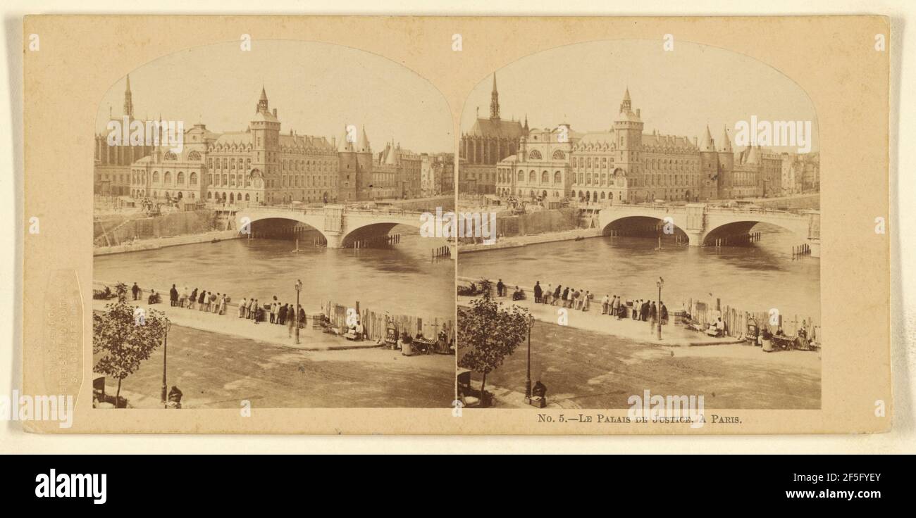 Le Palais de Justice, a Paris.. London Stereoscopic Company (attiva dal 1854 al 1890) Foto Stock