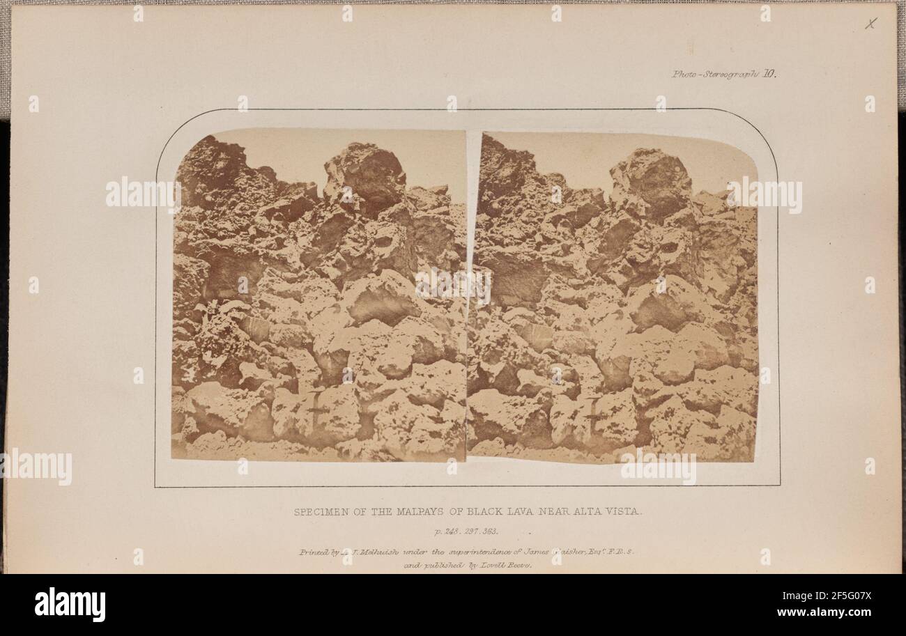 Esemplare dei malpagi di lava nera nei pressi di alta Vista. Charles Piazzali Smyth (British, 1819 - 1900) Foto Stock