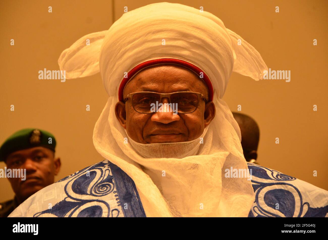 Yahaya Abubakar, re di Nupe, presidente, consiglio di Stato del Niger dei Rulers tradizionali. Foto Stock