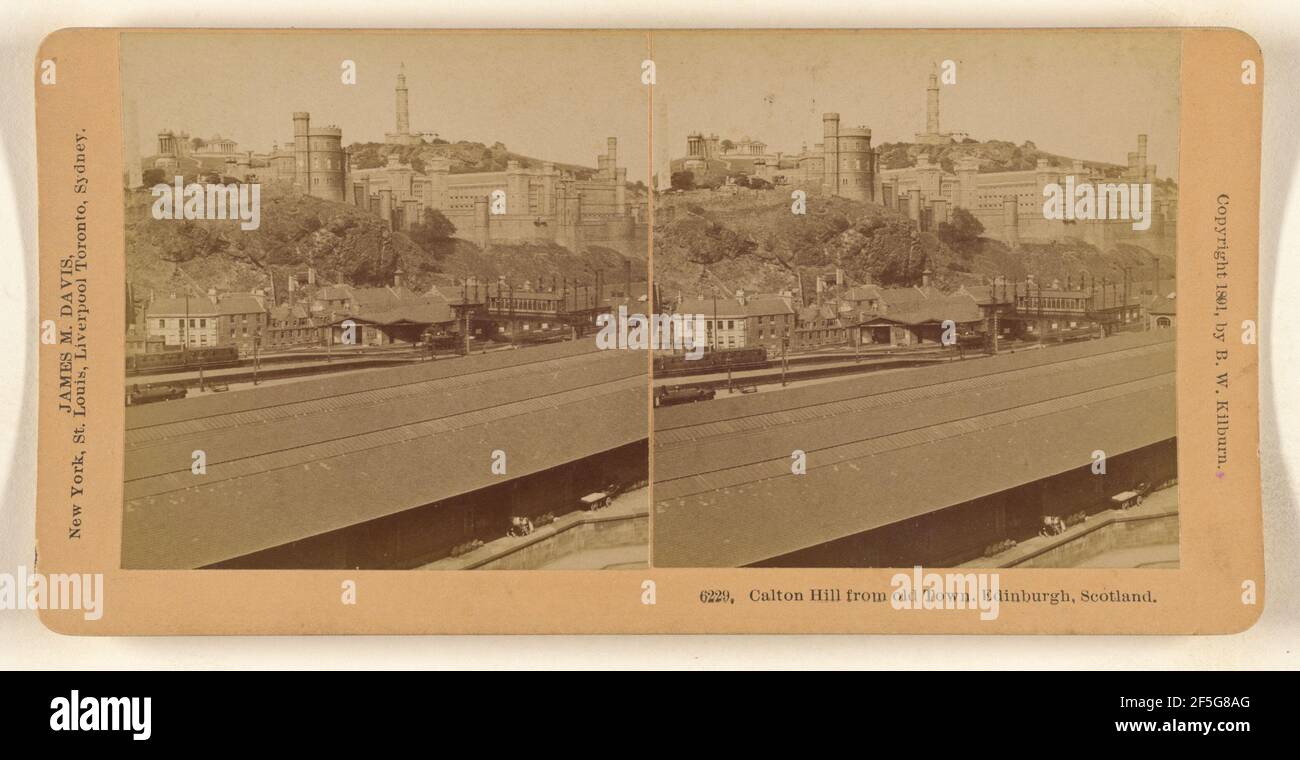 Calton Hill dal centro storico. Edimburgo, Scozia.. Benjamin West Kilburn (americano, 1827 - 1909) Foto Stock