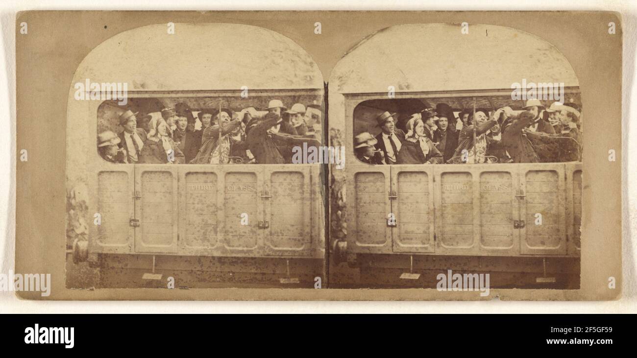 Vita sulla rotaia. Divertimento di prima classe in una vettura di terza classe. Sconosciuto Foto Stock Vita sulla rotaia. Divertimento di prima classe in una vettura di terza classe. Sconosciuto Foto Stock