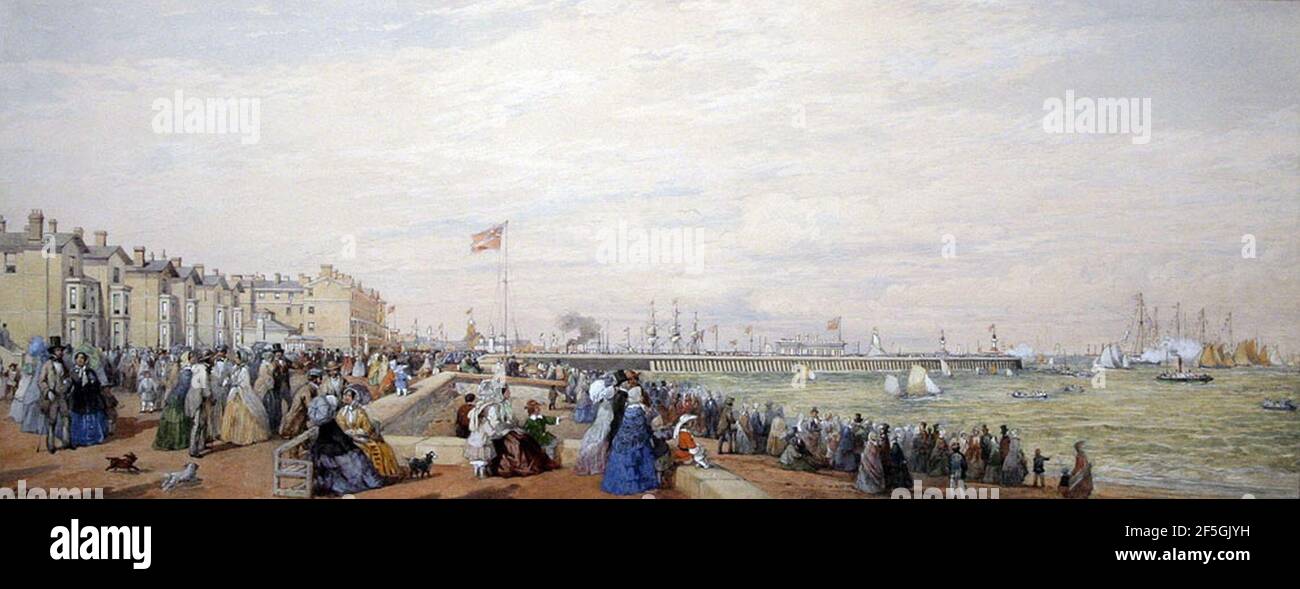 Regata fuori Lowestoft, di Edward Duncan 1855. Foto Stock