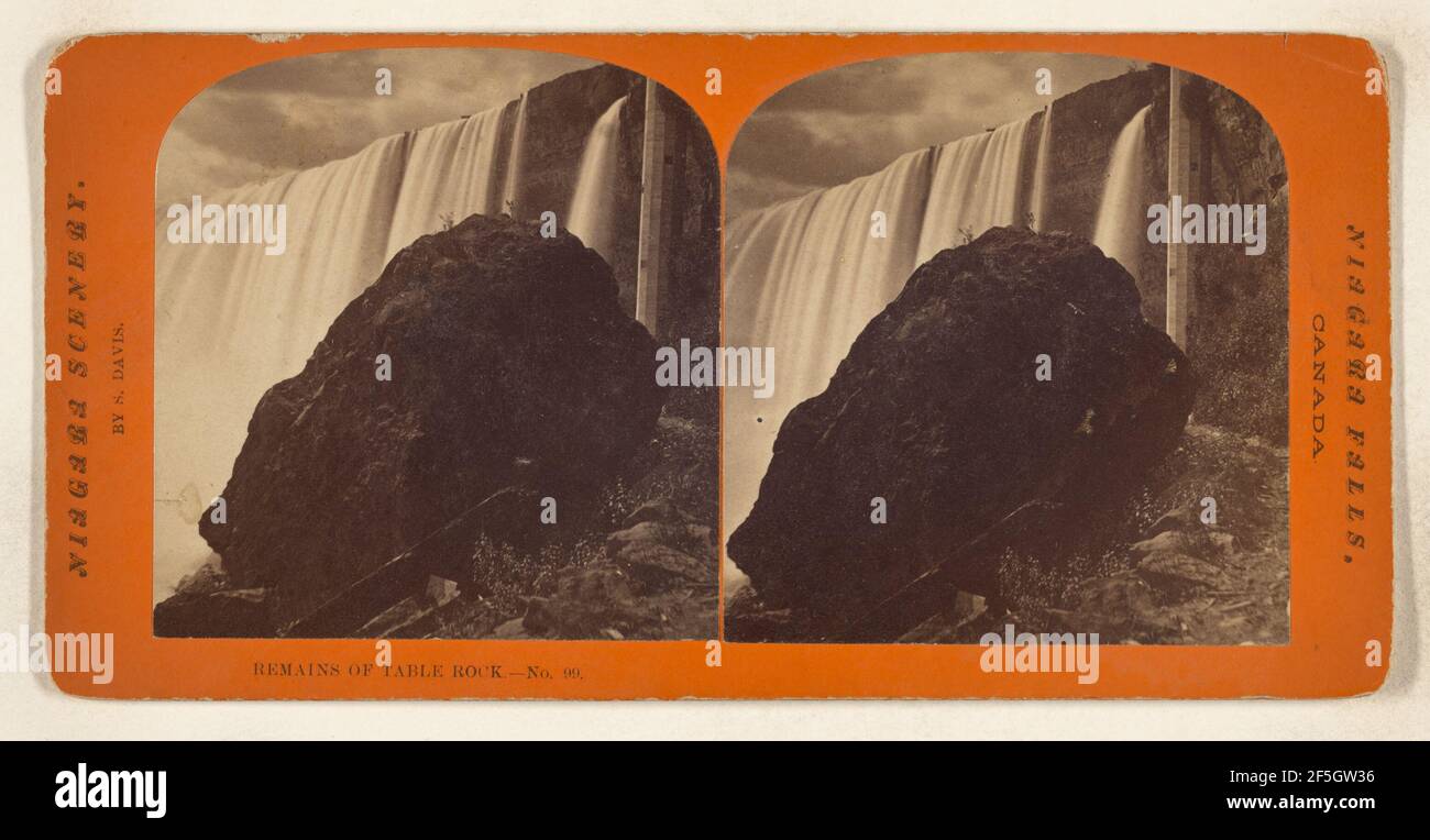 Resti di Table Rock Niagara Falls, Canada. Saul Davis (canadese, attivo dal 1860 al 1870) Foto Stock