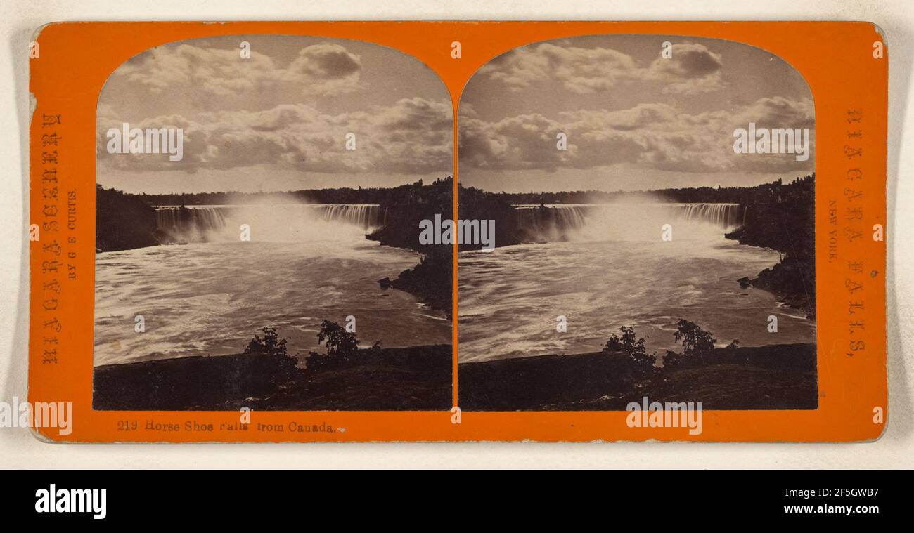 Horse Shoe Falls dal Canada. Cascate del Niagara. George E. Curtis (americano, 1830 - 1910) Foto Stock