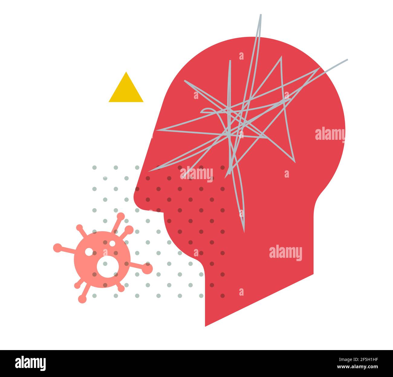 Coronavirus - Salute mentale - disillusione - Illustrazione come eps 10 file. Illustrazione Vettoriale