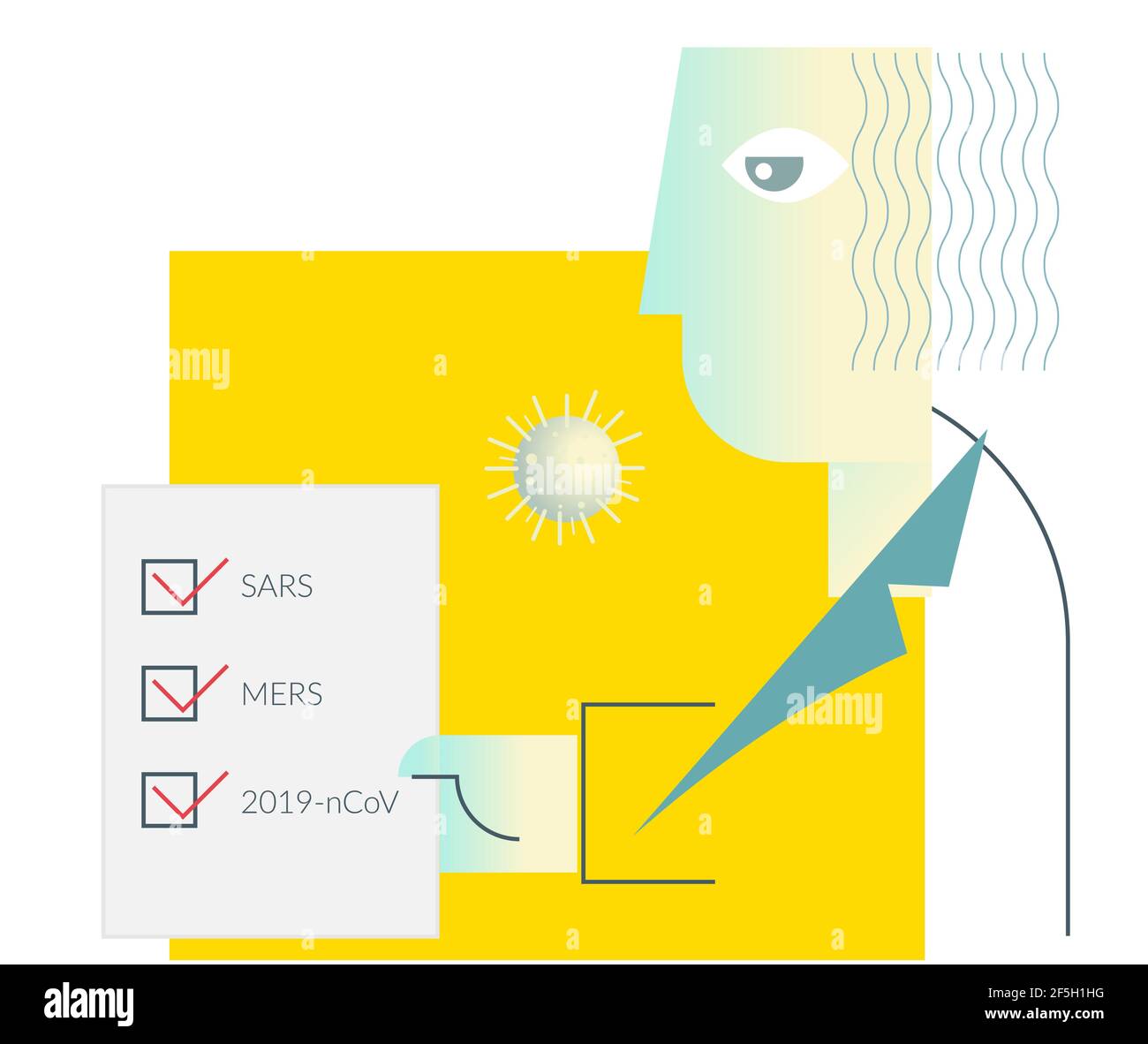 Lab Technician Giving Coronavirus Testing Report - Illustrazione come file eps 10. Illustrazione Vettoriale