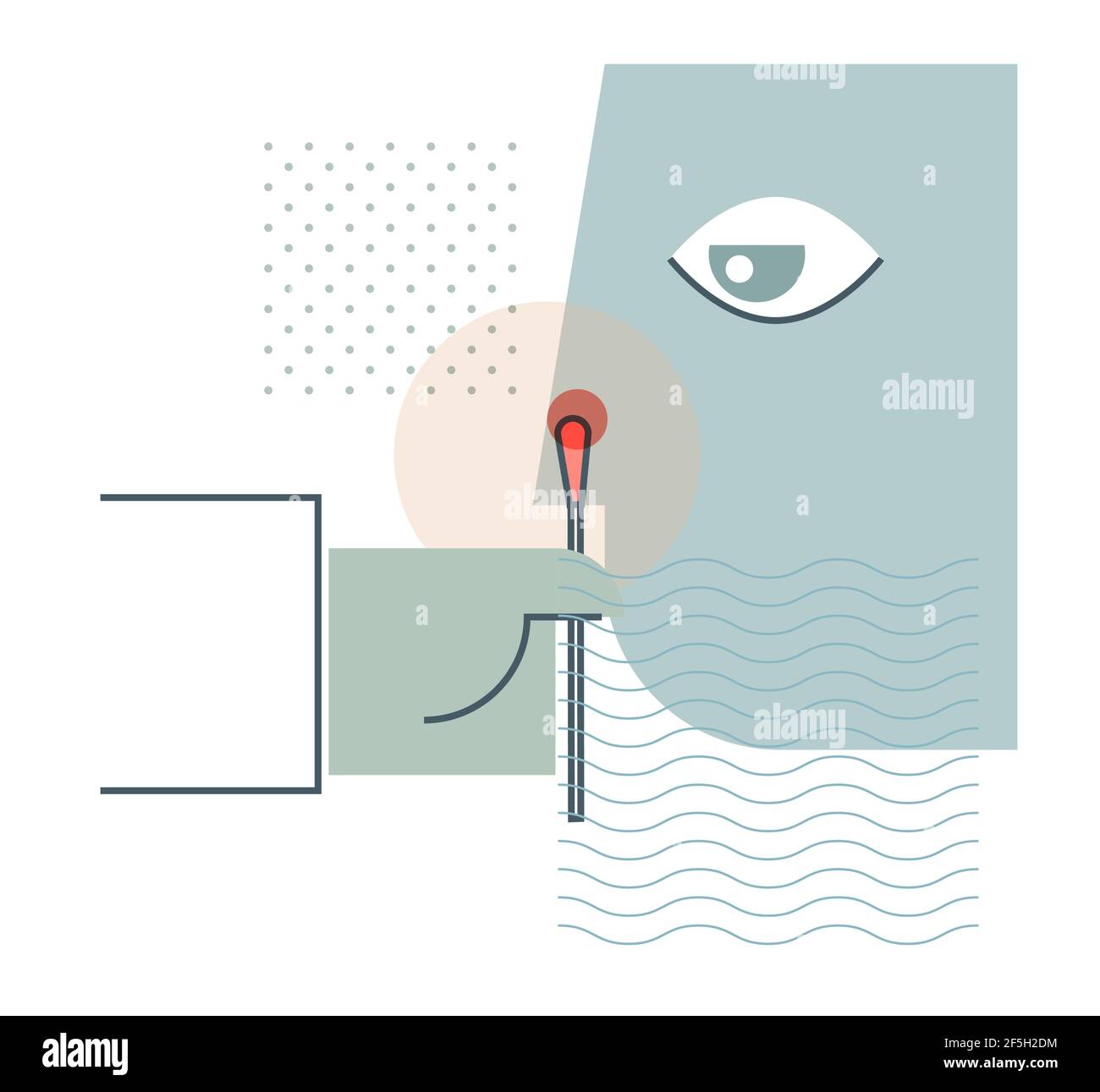 Test con tampone nasale - icona come file eps 10. Illustrazione Vettoriale