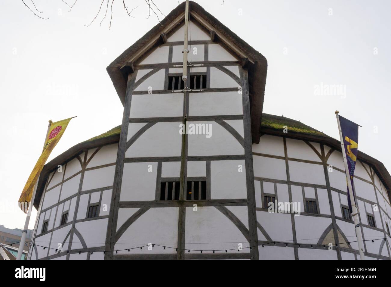 Il teatro Globe di Shakespeare a Bankside, Londra. Foto Stock