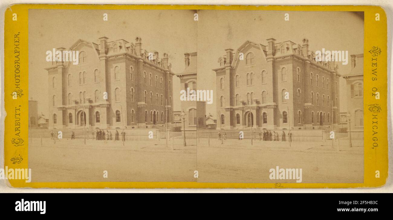 Haven School, Wabash Avenue, Chicago. John Carbutt (americano, 1832 - 1905) Foto Stock