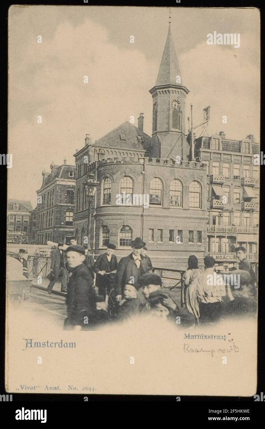 Marnixstraat 148 gezien vanaf de brug naar de Nassaukade. Uitgave Vivat, Amsterdam, Foto Stock