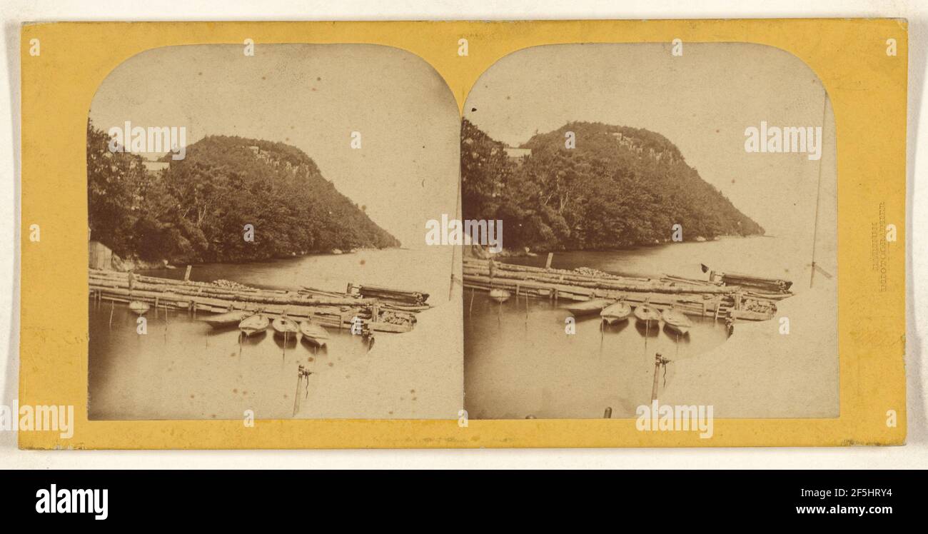 Scogliere di Fort Lee - fiume Hudson. Deloss Barnum (americano, 1825 - 1873) Foto Stock