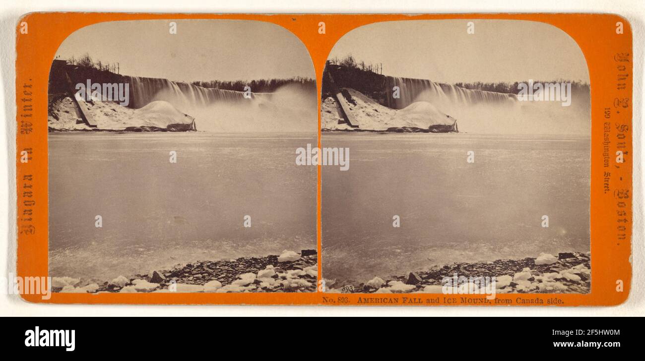 American Fall e Ice Mound, dal lato del Canada. John P. Soule (americano, 1827 - 1904) Foto Stock