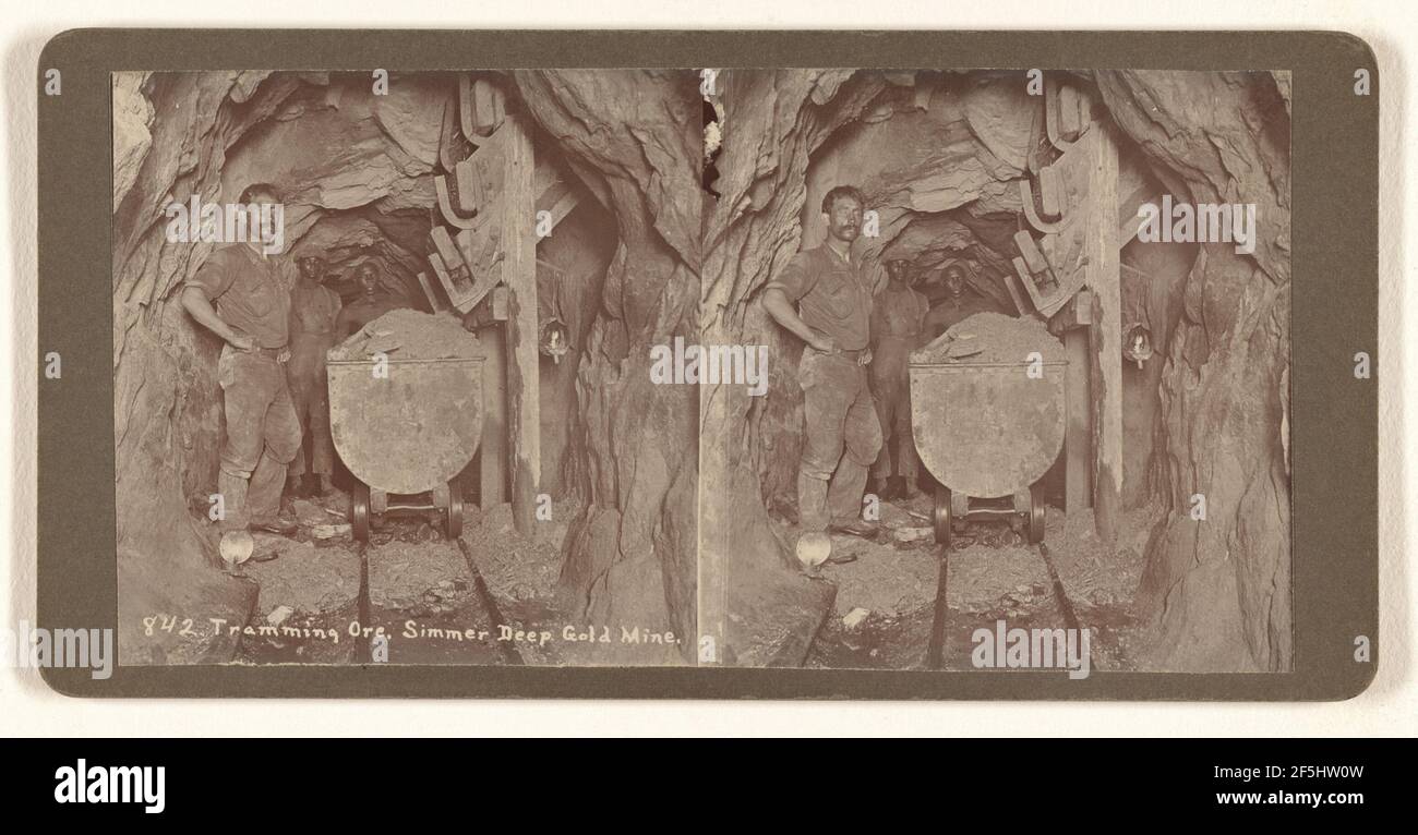 Tramming Ore. Simmer miniera d'oro profondo. J. Wilbur Read (americano, 1866 - 1946) Foto Stock