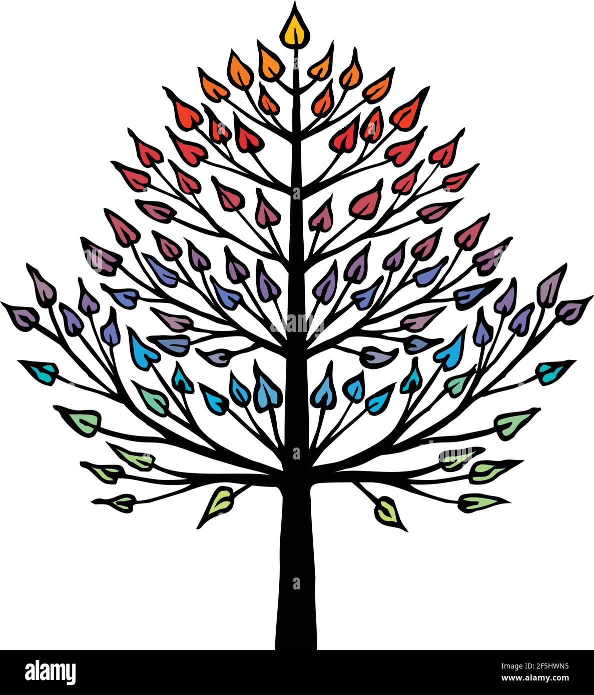 Disegno di un albero adatto per un pedigree Illustrazione Vettoriale