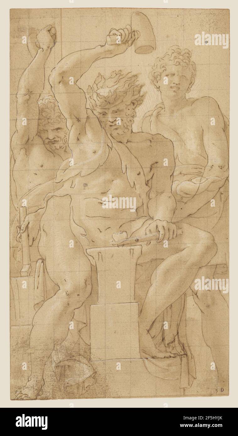 Vulcan alla sua Forge. Francesco Primatico (1504 - 1570) Foto Stock