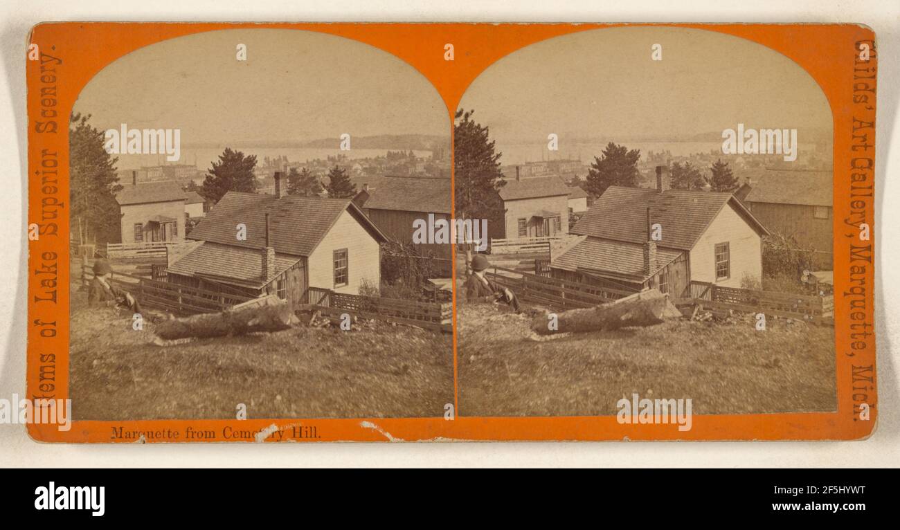 Marquette Michigan da Cemetery Hill. Brainard F. Childs (americano, 1841/1842 - 1921) Foto Stock