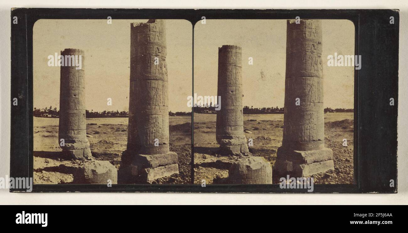 Due colonne, Egitto. Francis Frith (inglese, 1822 - 1898) Foto Stock