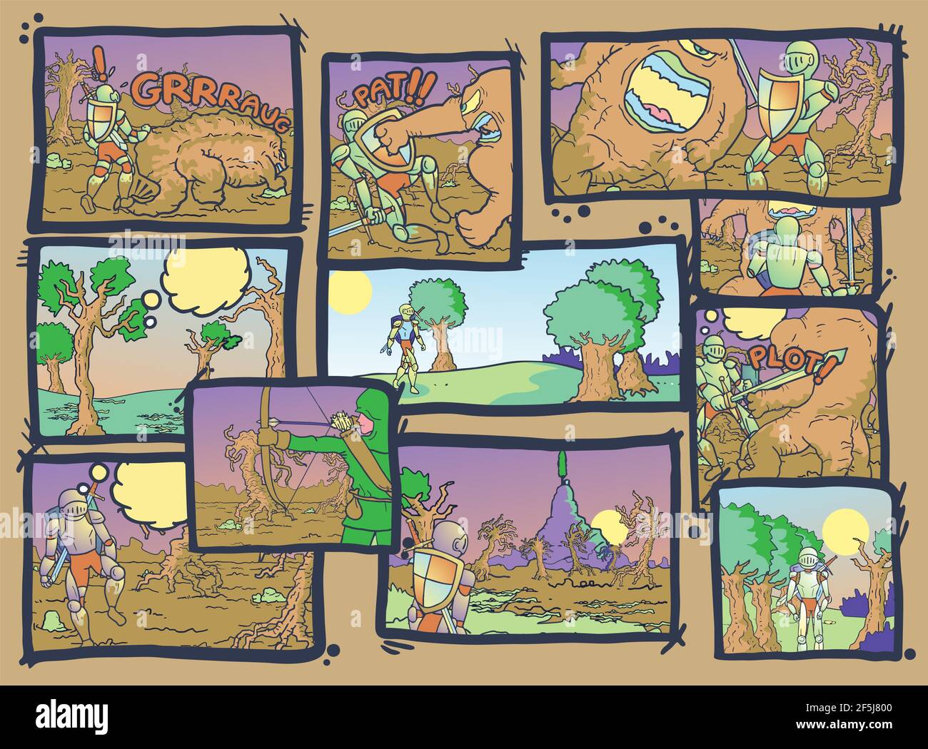 Composizione comica d'arte Illustrazione Vettoriale