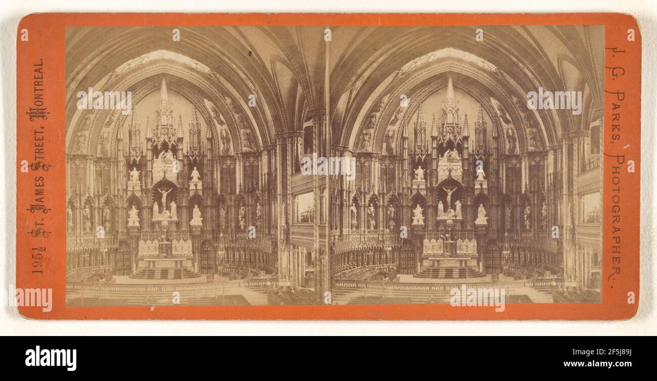 Interno della Chiesa Francese, Montreal, Canada. J.G. Parchi (Canadese, morto 1895) Foto Stock