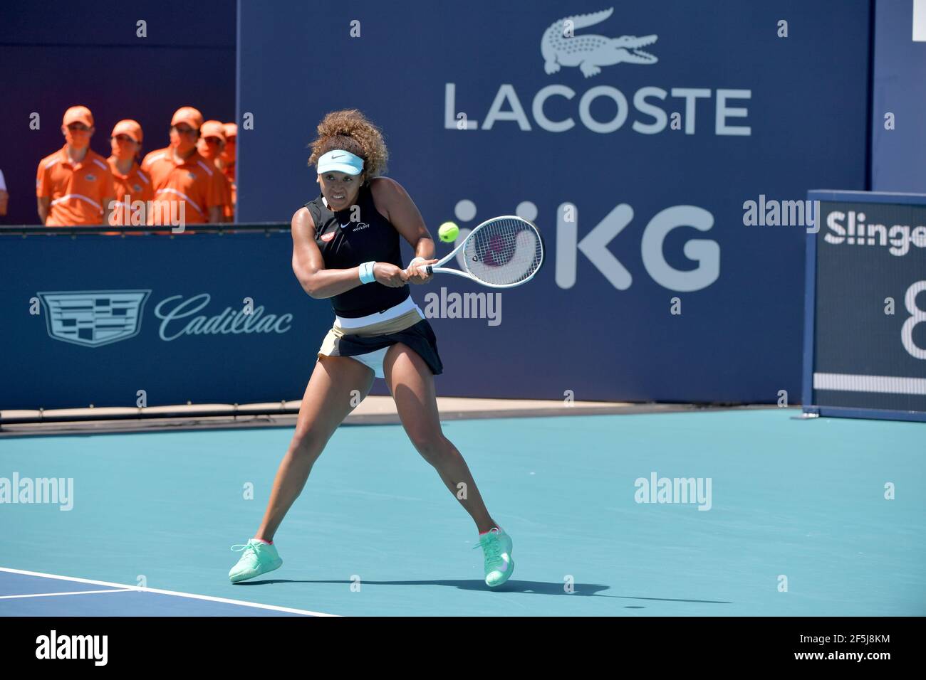 Miami Gardens, Florida, Stati Uniti. 26 Marzo 2021. Naomi Osaka del Giappone sconfigge Ajla Tomljanovi? Di Australia il giorno 5 del 2021 Miami Open il 26 marzo 2021 a Miami Gardens, Florida persone: Naomi Osaka credito: Hoo Me.Com/Media Punch/Alamy Live News Foto Stock